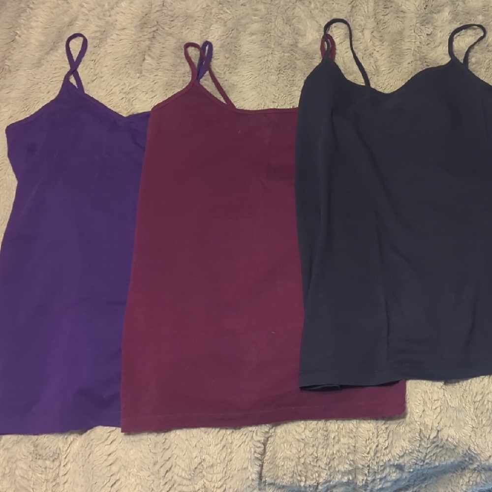 Forever 21 Camisole Trio in Purple, Burgundy, and Navy